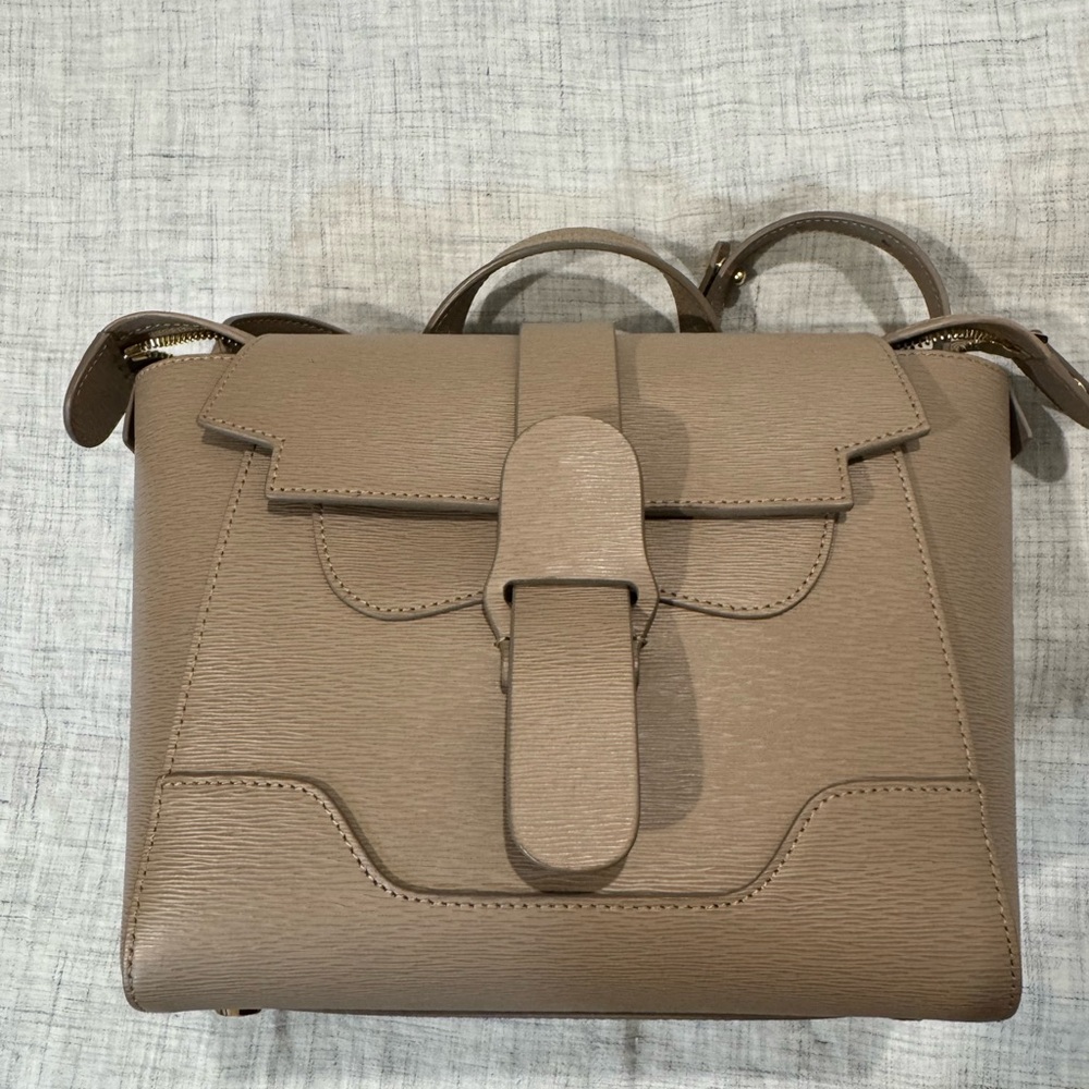 Senreve Mini Maestra - Taupe Mimosa, Leather with Gold Hardware